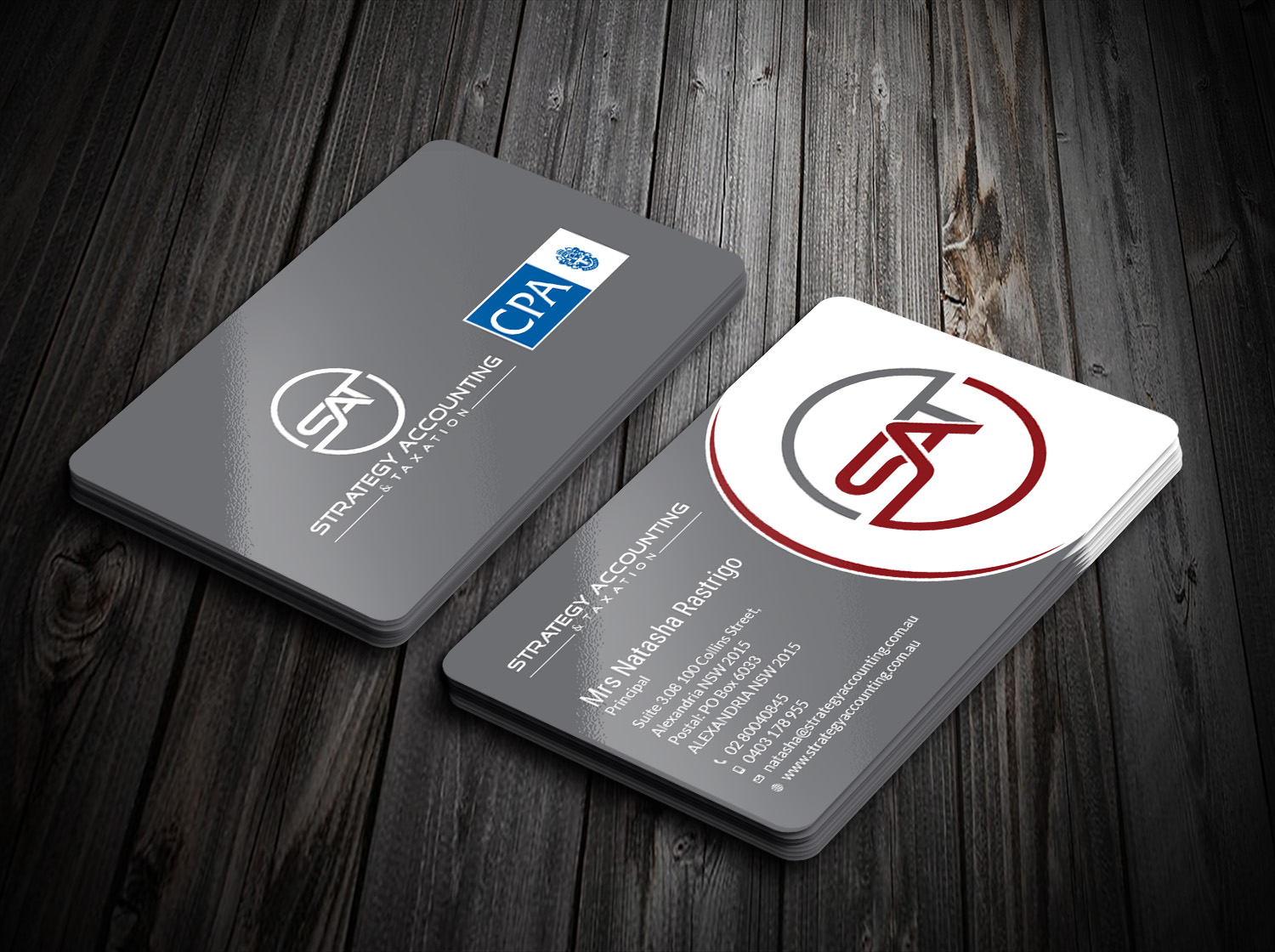 Business Card Design by Tripti Ranjan Gain for STRATEGY ACCOUNTING & TAXATION  | Design #19252068
