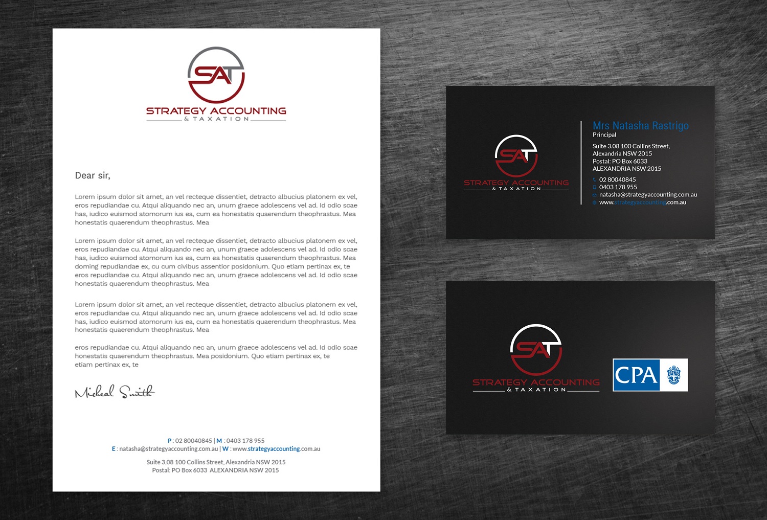 Business Card Design by Tripti Ranjan Gain for STRATEGY ACCOUNTING & TAXATION  | Design #19252832