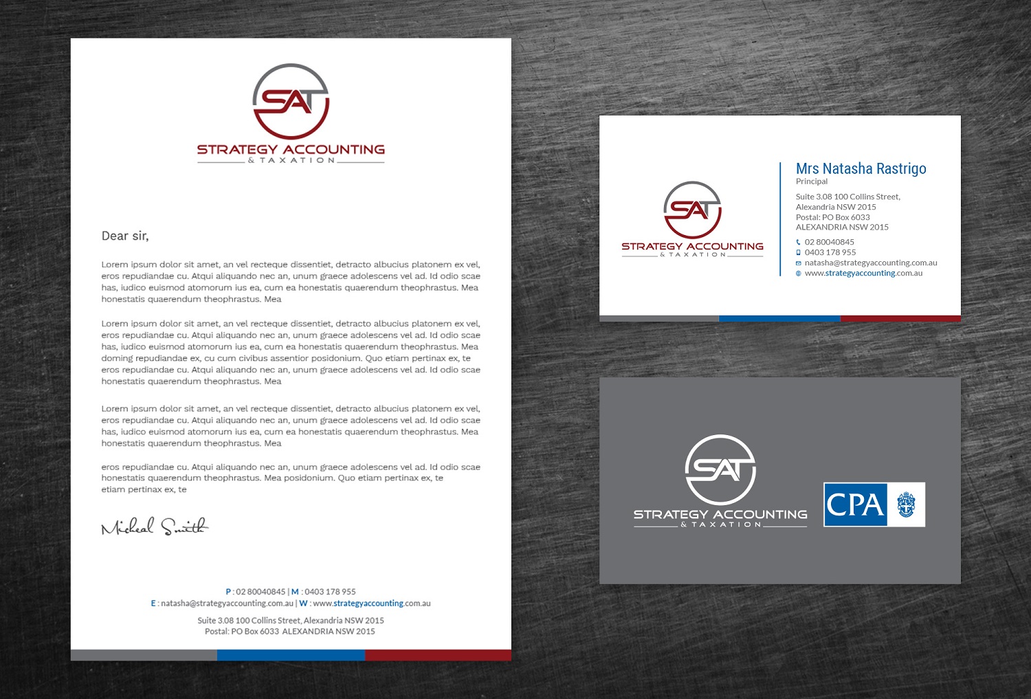 Business Card Design by Tripti Ranjan Gain for STRATEGY ACCOUNTING & TAXATION  | Design #19252833