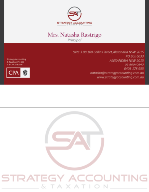 Design de Carte de Visite par sbaryan pour STRATEGY ACCOUNTING & TAXATION  | Design #19253761