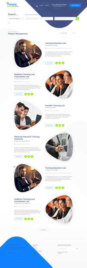Web design for a training directory | Diseño Web por Ved Web Services