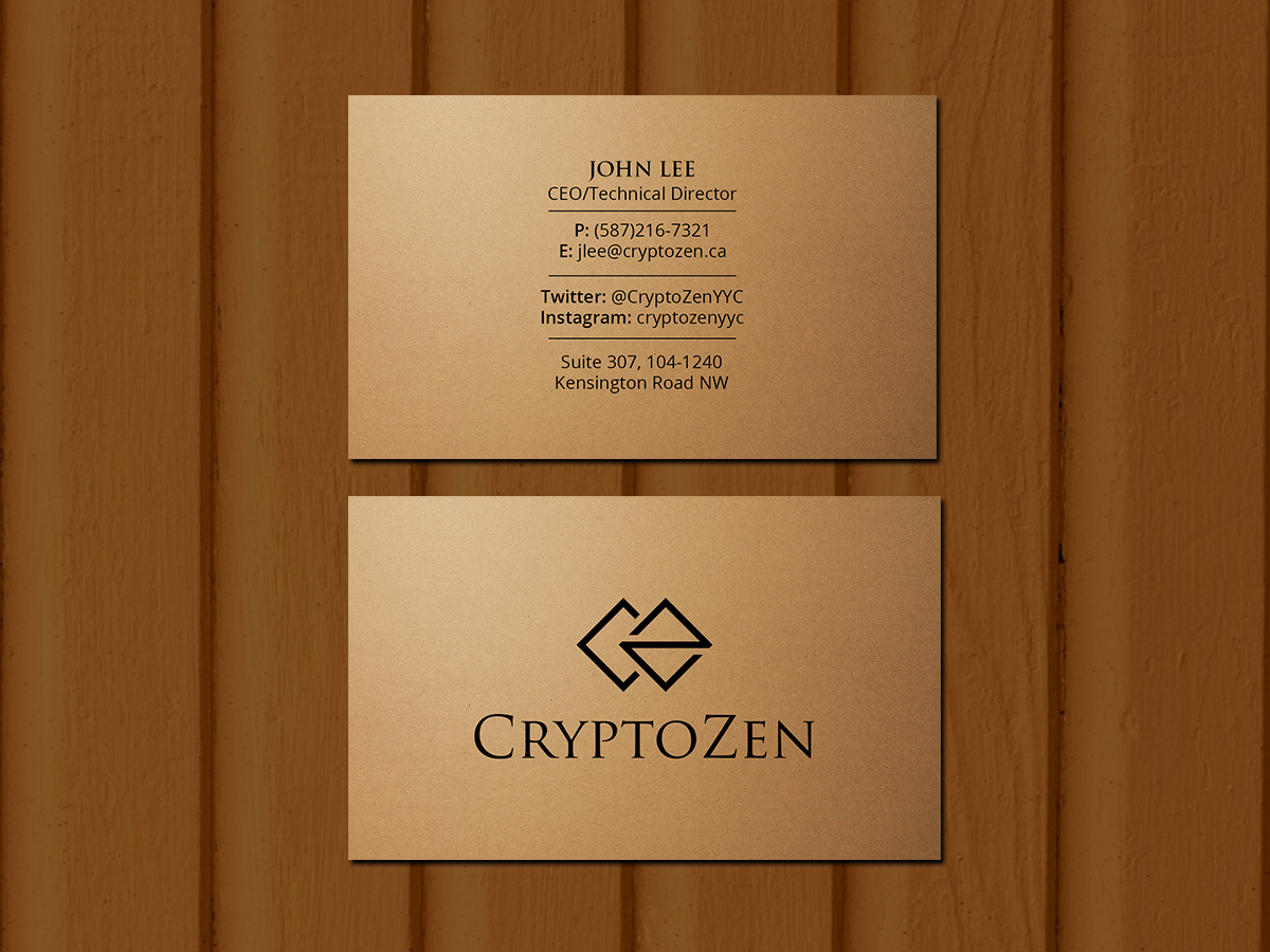 Business Card Design by Creations Box 2015 for CryptoZen | Design #19266202
