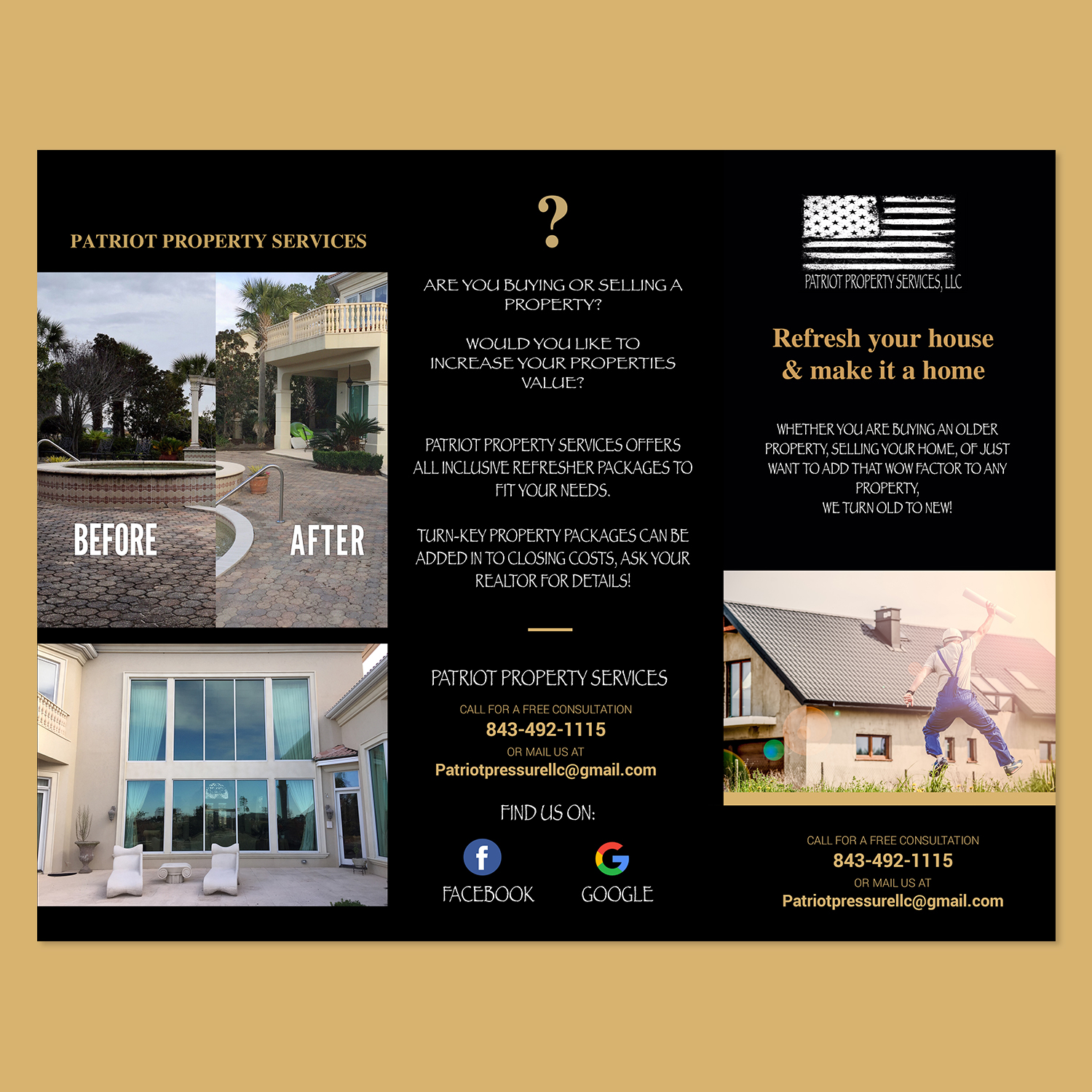 Brochure Design by workshekhar755 for Patriot Property Services, LLC  | Design #19267532