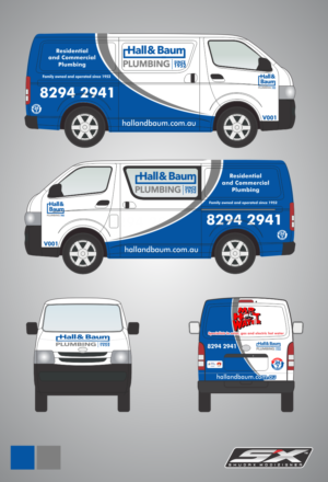 Plumbing company Van design, Blue and Grey, include logo | Car Wrap-Design von Anung Shudax