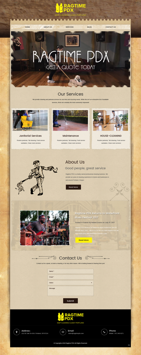 Web Design by pb for Ragtime PDX | Design #19286893