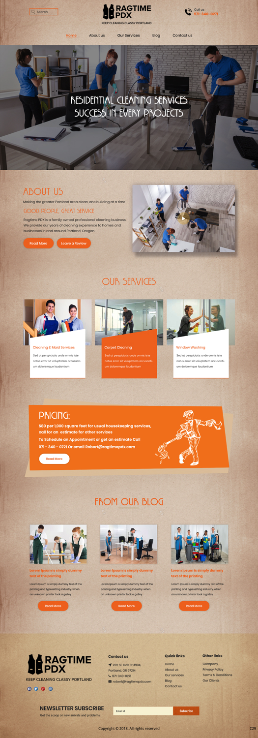 Diseño Web por pb para Ragtime PDX | Diseño #19389481