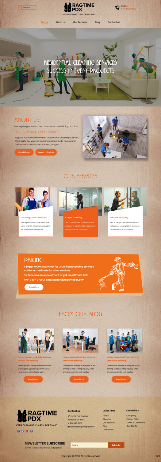 Web-Design von pb für Ragtime PDX | Design #19389482