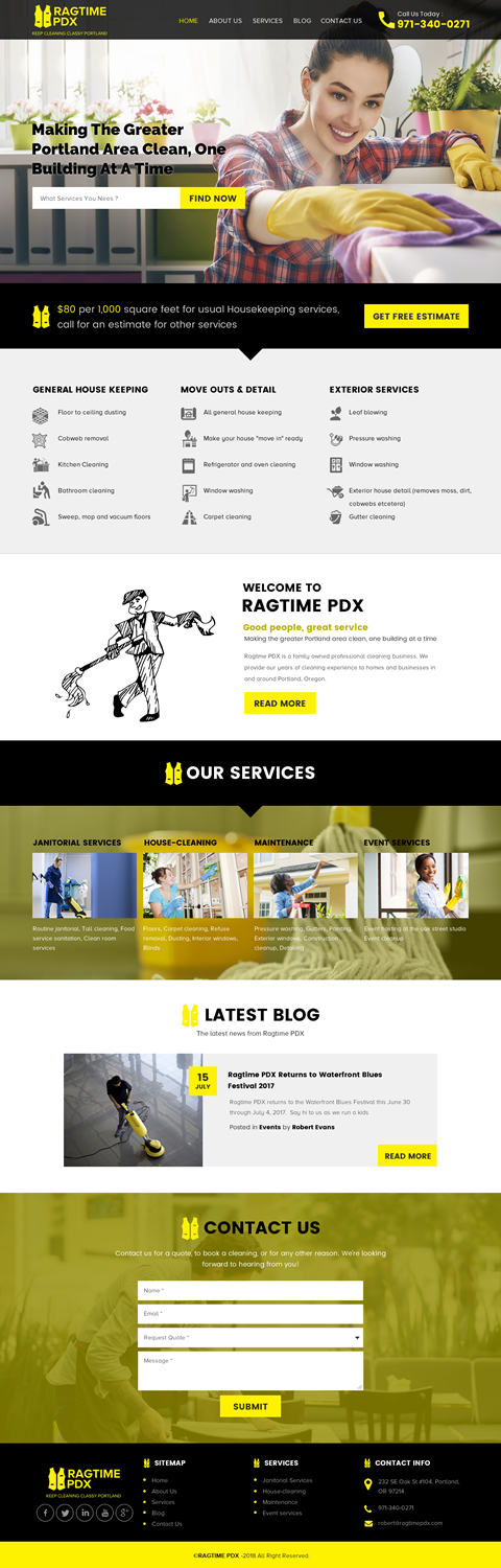 Web Design by rightway for Ragtime PDX | Design #19277316