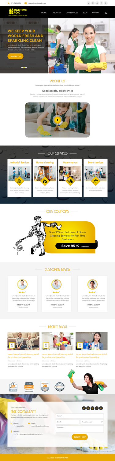 Web-Design von rightway für Ragtime PDX | Design #19277318