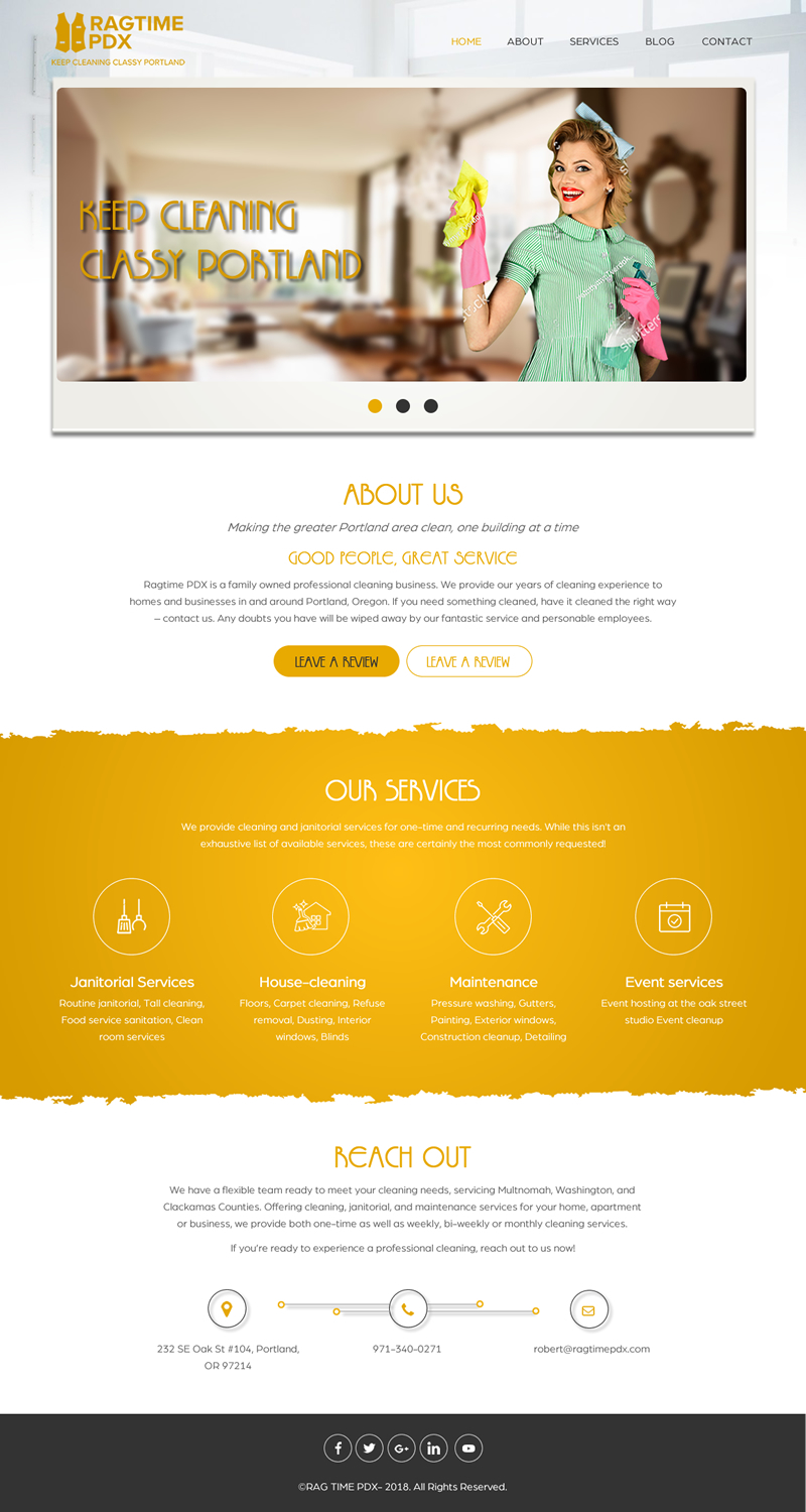 Web Design by rightway for Ragtime PDX | Design #19277326