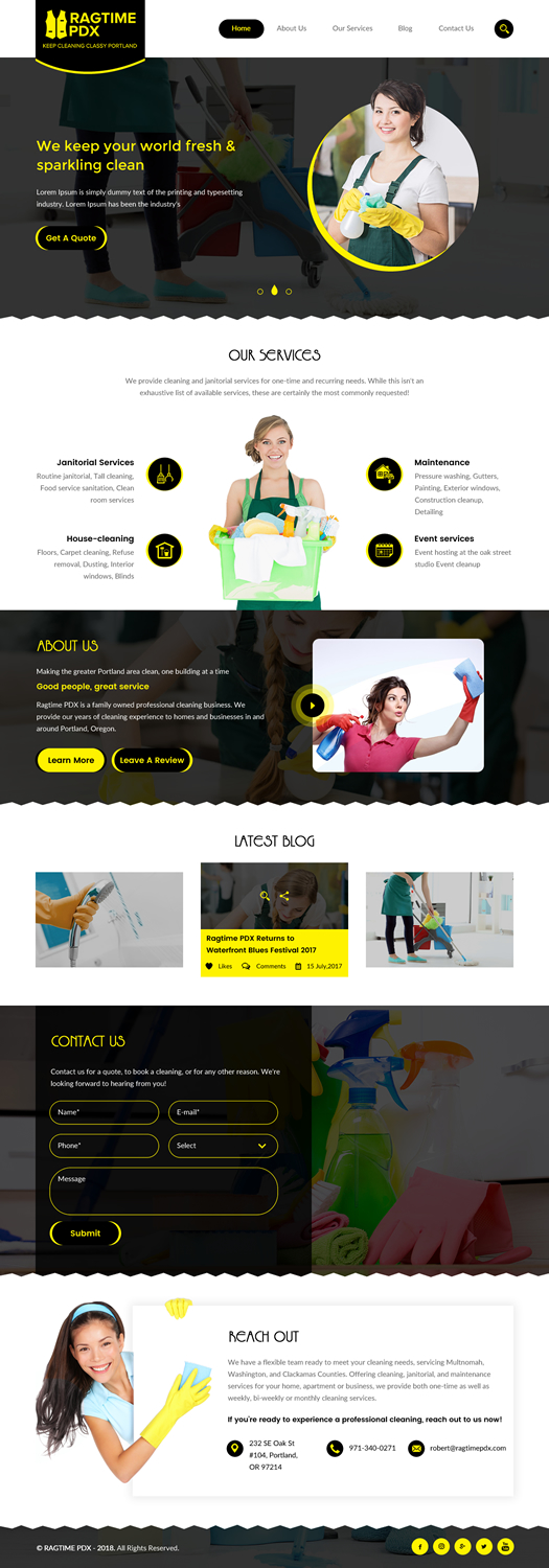 Web-Design von rightway für Ragtime PDX | Design #19277328