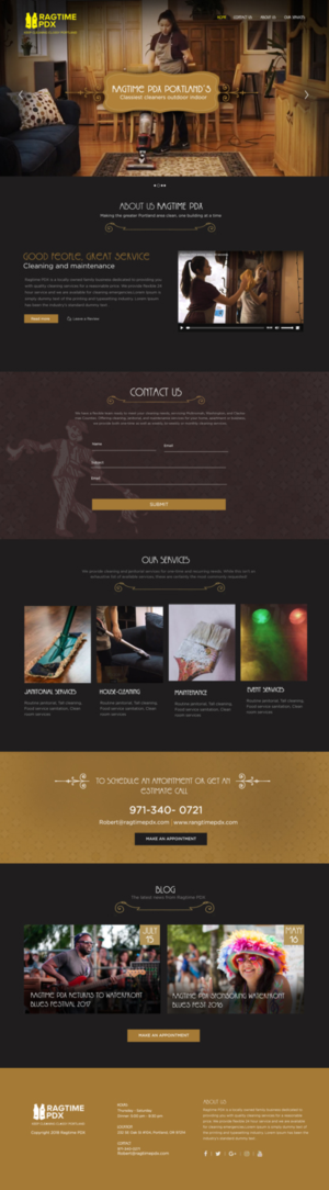 Web Design by **INCREDIBLEDESIGNERS** for Ragtime PDX | Design: #19312079