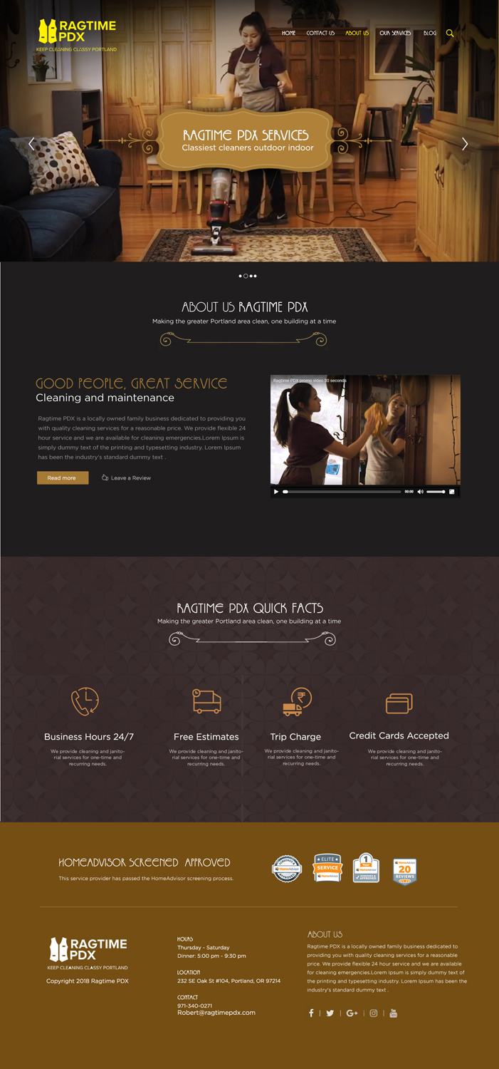 Web-Design von **INCREDIBLEDESIGNERS** für Ragtime PDX | Design #19478132