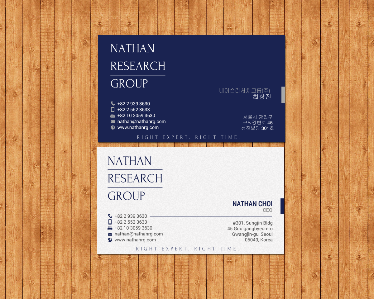 Business Card Design by chandrayaan.creative for Nathan Research Group, Inc. | Design #19271479