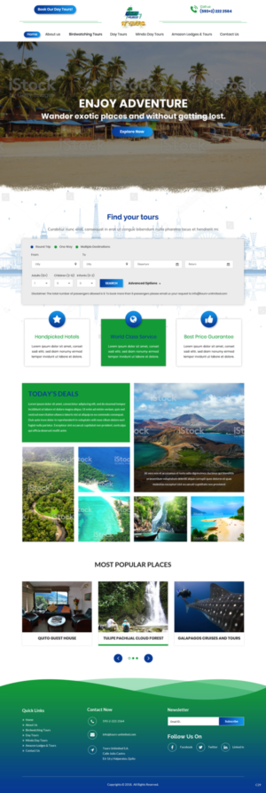 Web Design by pb for Tours Unlimited | Design: #19286990