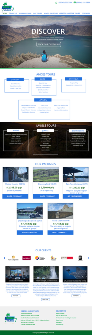 Web Design by Murry for Tours Unlimited | Design #19312529