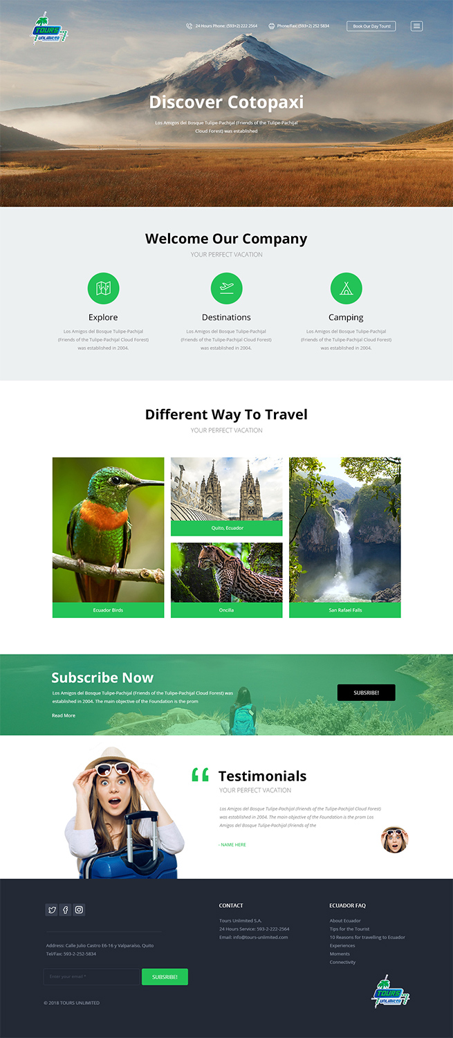 Web Design by Designanddevelopment for Tours Unlimited | Design: #19307228
