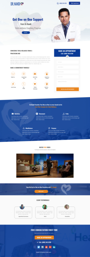 Landing Page One on One With Dr. Nandi | Web Design by WebPixel