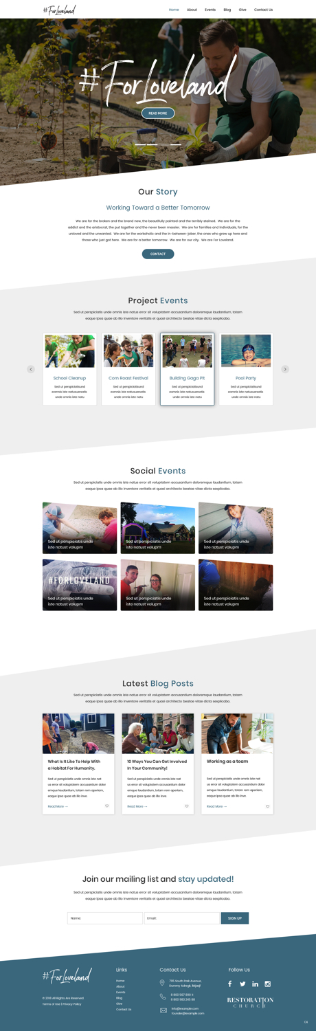 Diseño Wordpress por pb para Restoration Church | Diseño #19286932