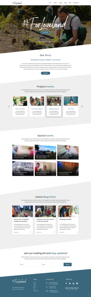 Wordpress Design by pb for Restoration Church | Design: #19286932