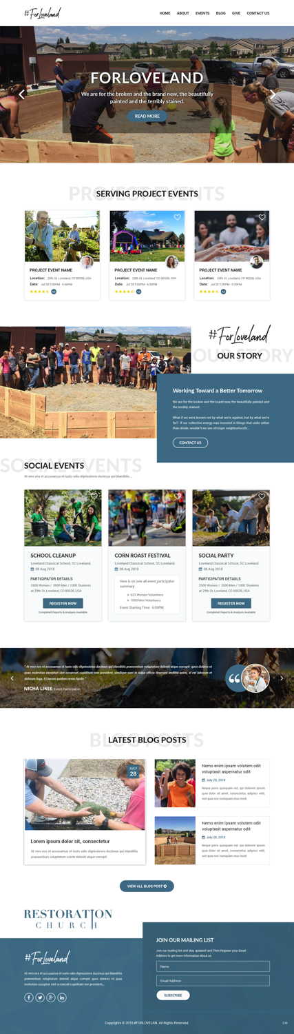 Wordpress Design by pb for Restoration Church | Design #19286936