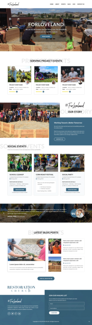 Wordpress Design by pb for Restoration Church | Design: #19286936