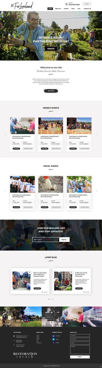 Wordpress Design by pb for Restoration Church | Design #19286951
