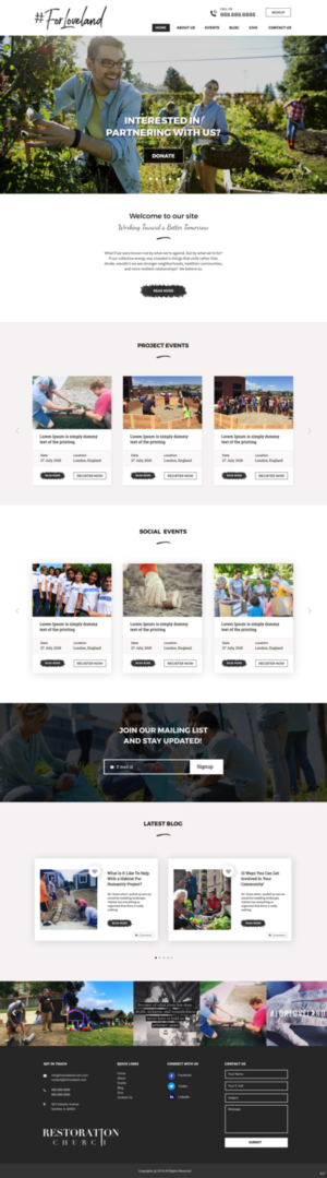 Wordpress Design by pb for Restoration Church | Design: #19286951