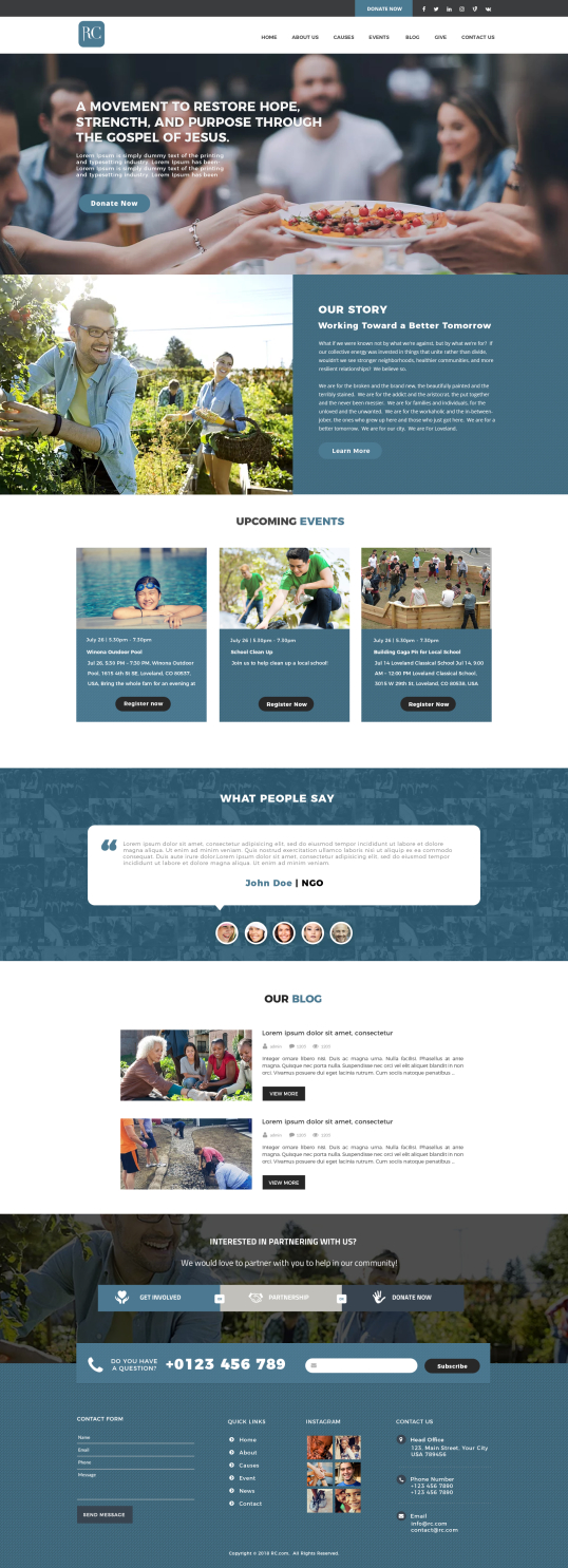 Wordpress Design by WebPixel for Restoration Church | Design #19633592