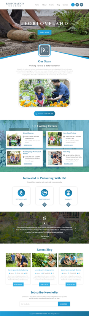 Wordpress Design by rightway for Restoration Church | Design: #19287371