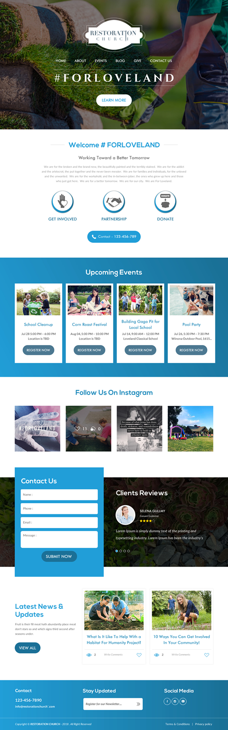 Diseño Wordpress por rightway para Restoration Church | Diseño #19287372