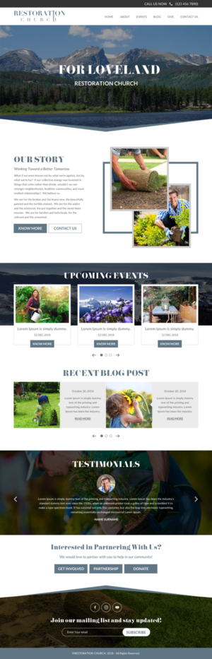 Wordpress Design by rightway for Restoration Church | Design: #19287373