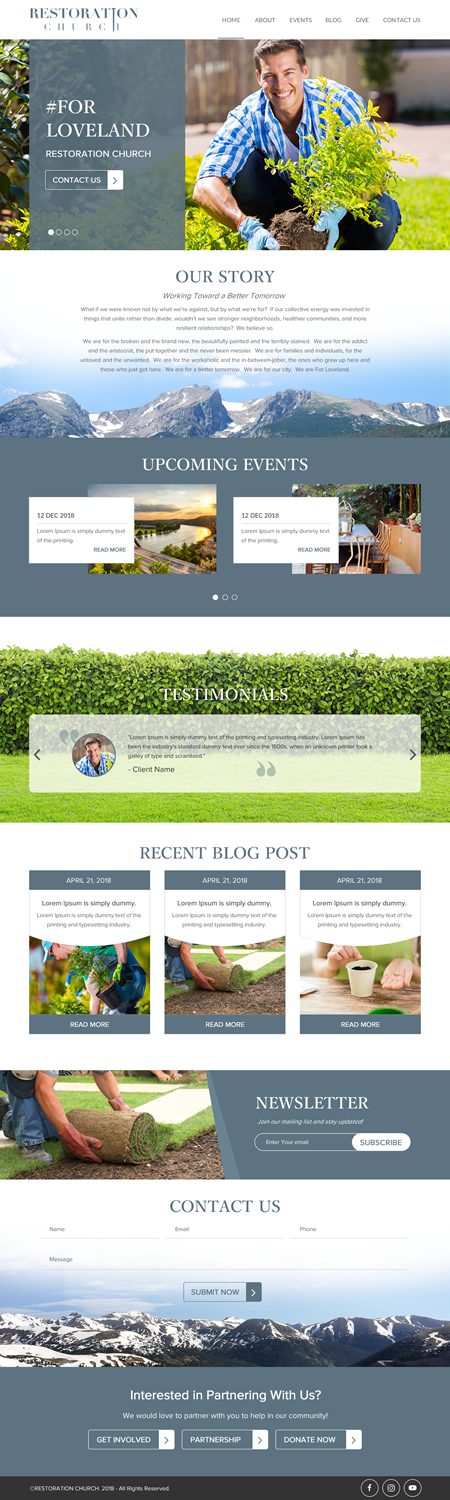 Wordpress Design by rightway for Restoration Church | Design #19287374