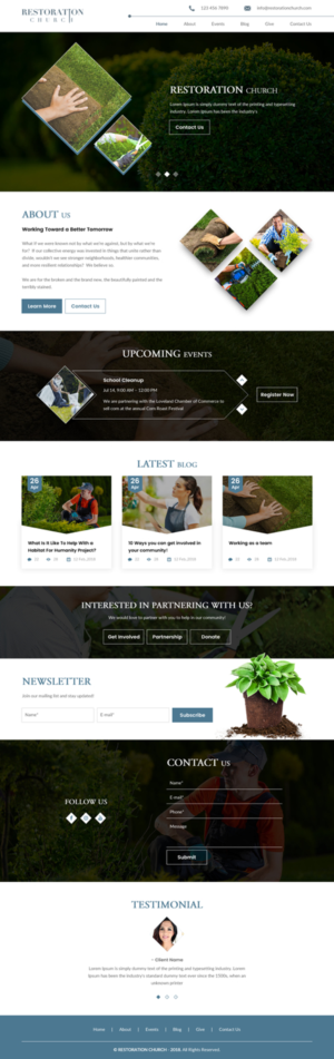 Wordpress Design by rightway for Restoration Church | Design: #19287375