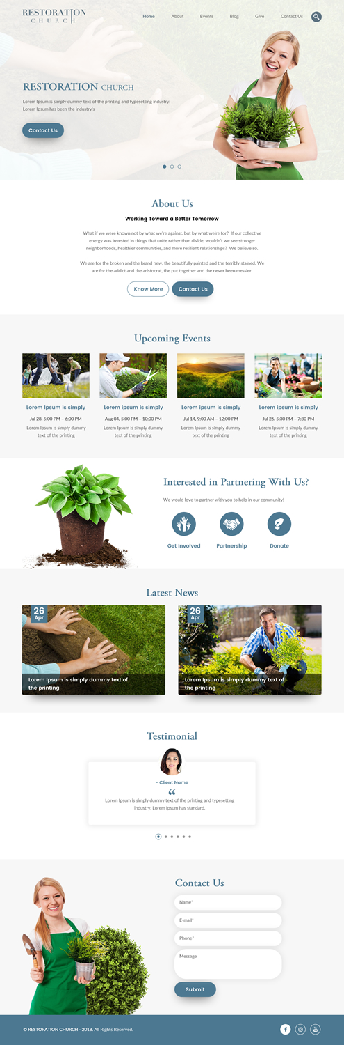 Diseño Wordpress por rightway para Restoration Church | Diseño #19287378