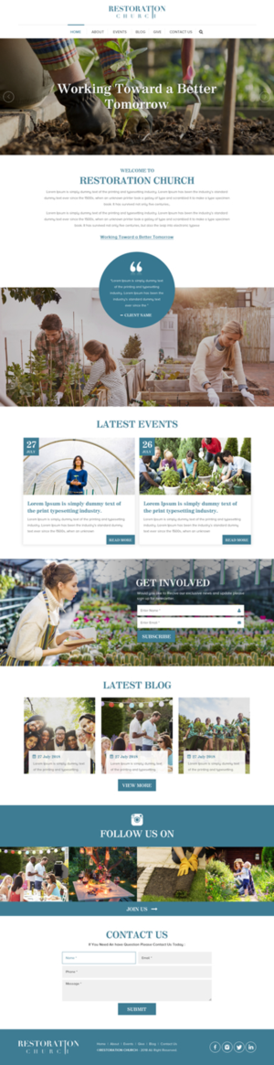Wordpress Design by rightway for Restoration Church | Design: #19287379