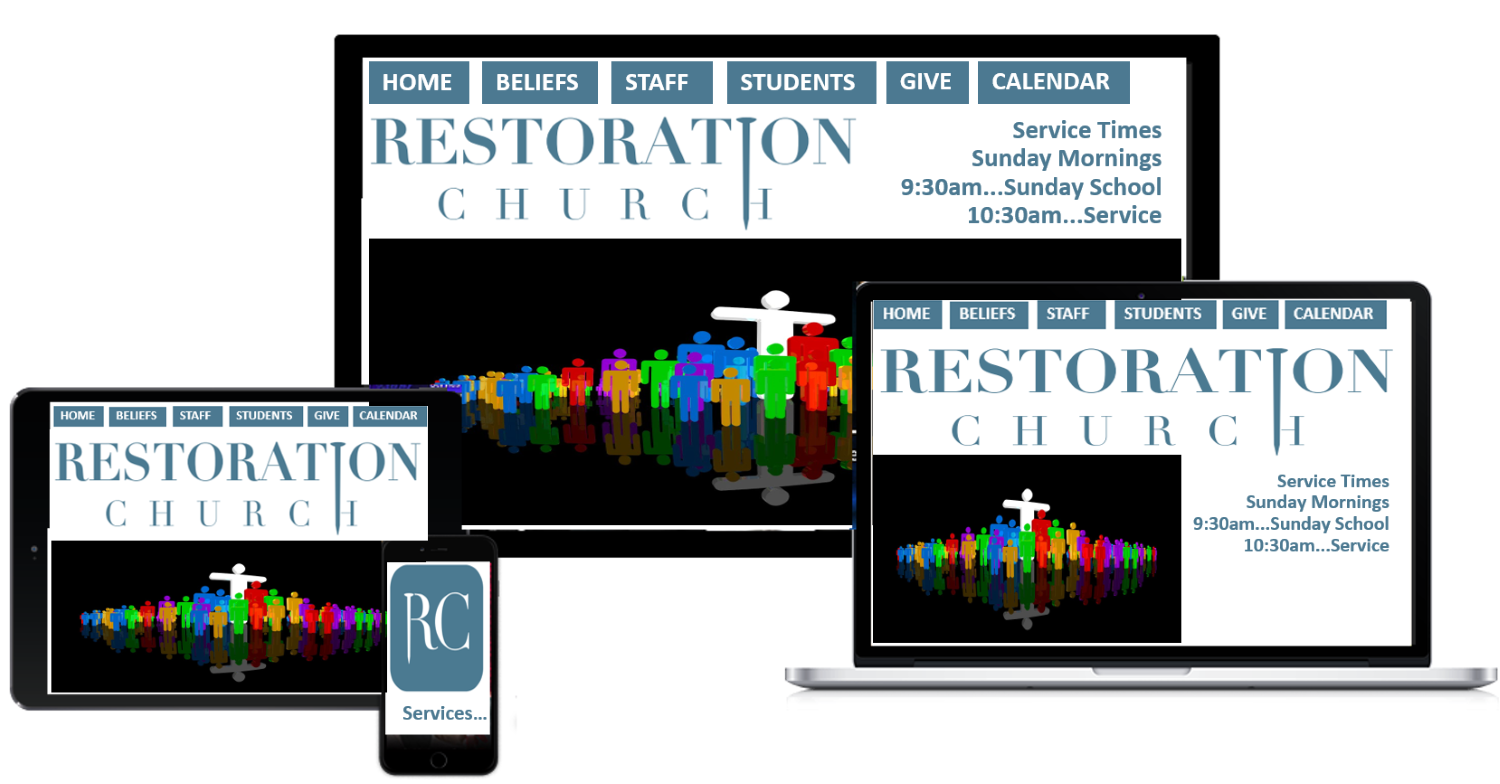 Wordpress Design by Brent and Allison Eaton for Restoration Church | Design #19278351