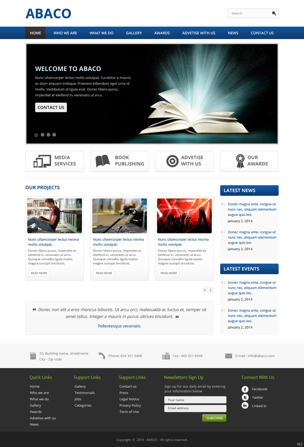 Web Design par pb pour Abaco Media & Publishing | Design #3045426