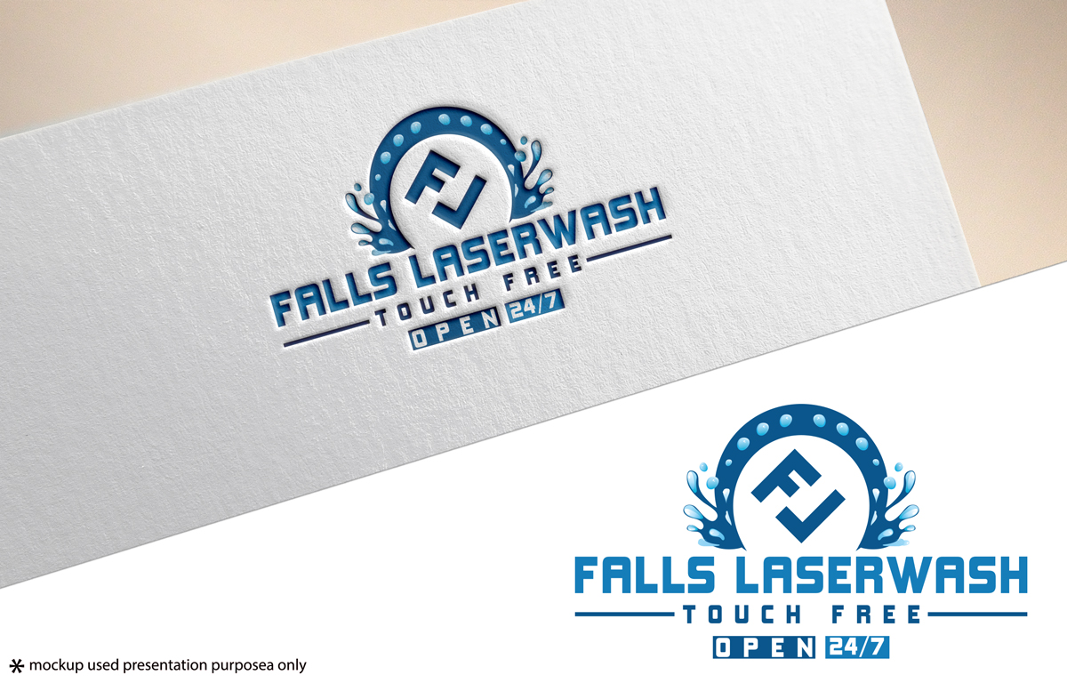 Logo Design by A S design @ for Falls Laserwash | Design #19315207