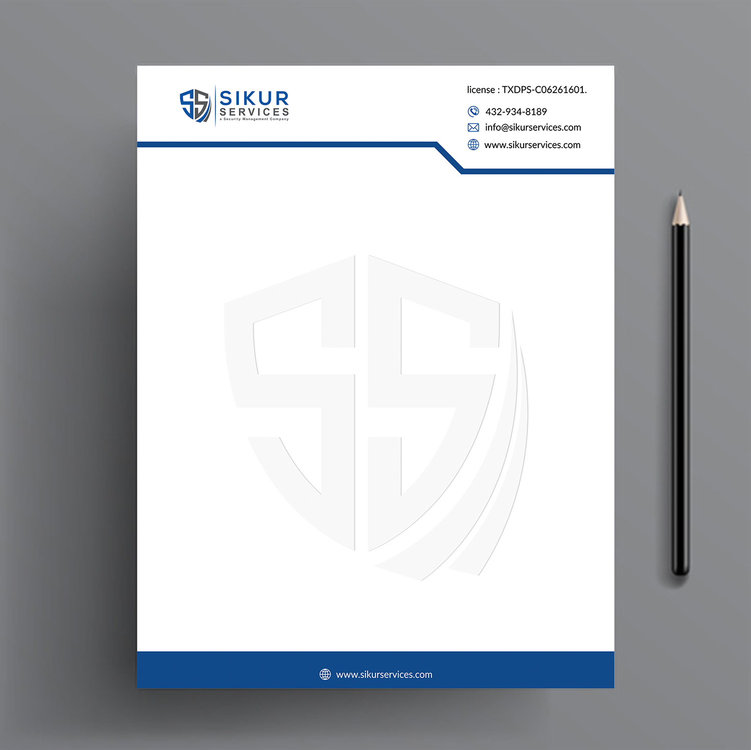Letterhead Design by ecorokerz for Sikur Services LLC. | Design #19305123