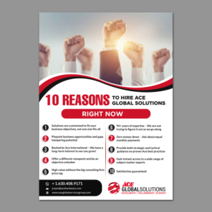 Ace Global Solutions - 10 Top Reasons to Hire Us Right Now | Poster Design by aspiremedia