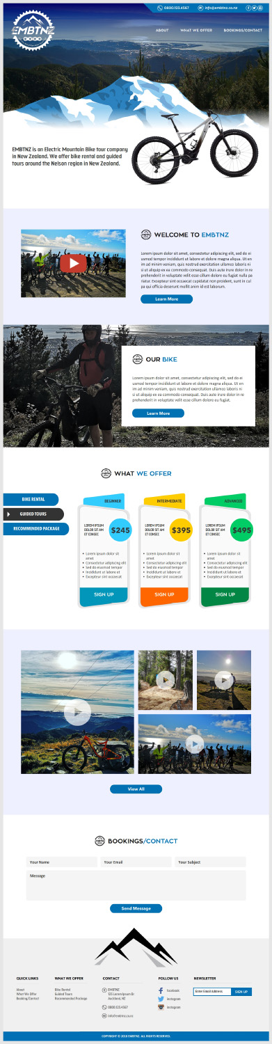 Web Design by -Marc- for Electric Mountain Bike Tours NZ | Design #19373859