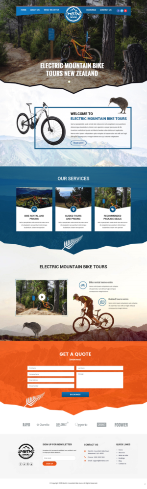 Web Design by pb for Electric Mountain Bike Tours NZ | Design: #19311374