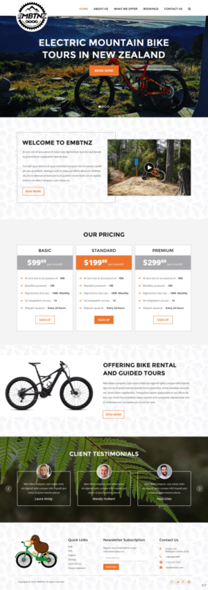Web Design by pb for Electric Mountain Bike Tours NZ | Design: #19311376