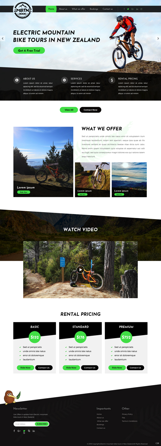 Web Design by pb for Electric Mountain Bike Tours NZ | Design #19311380