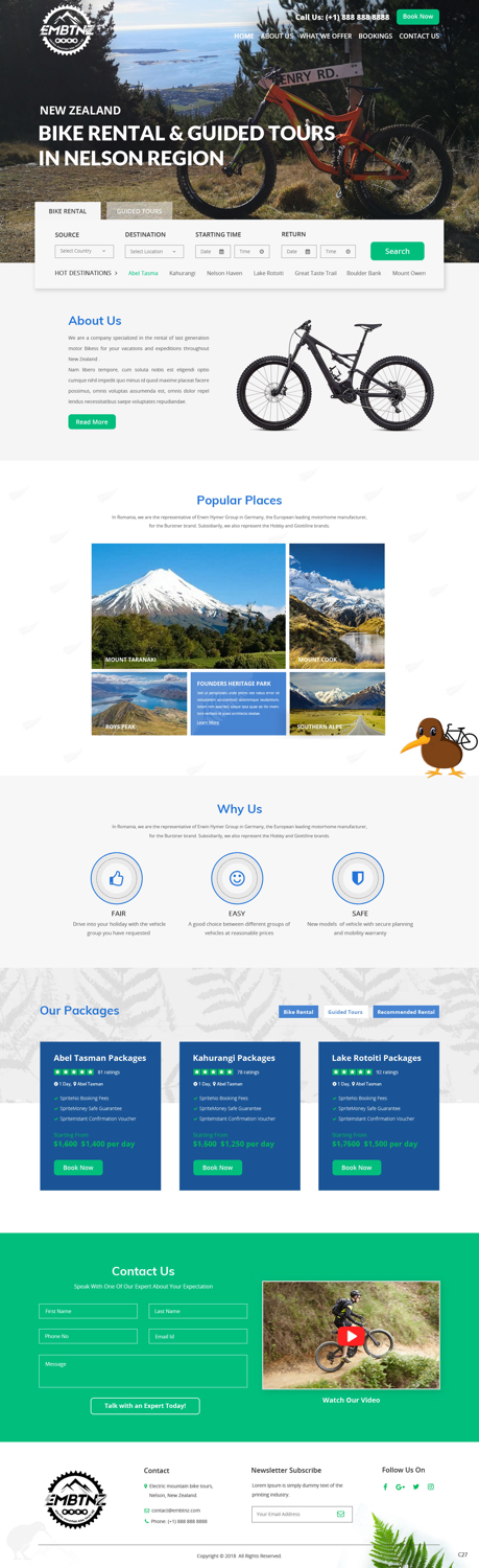 Web Design by pb for Electric Mountain Bike Tours NZ | Design #19311381