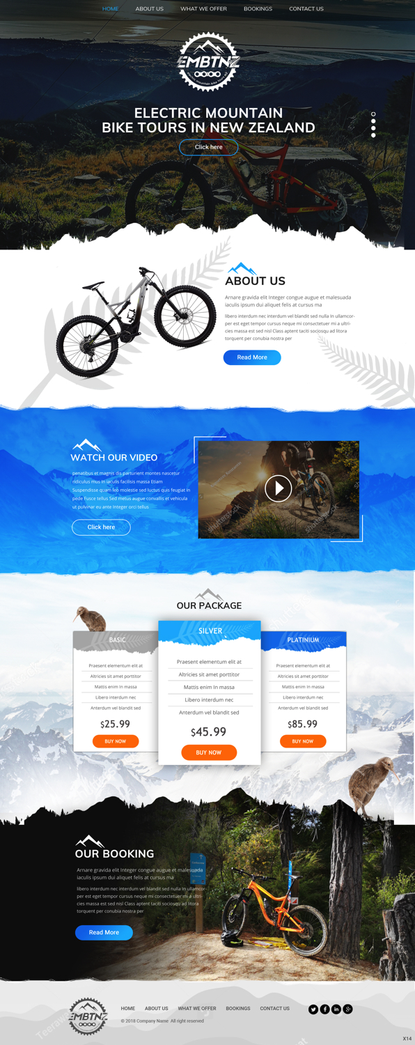 Web Design by pb for Electric Mountain Bike Tours NZ | Design #19311387
