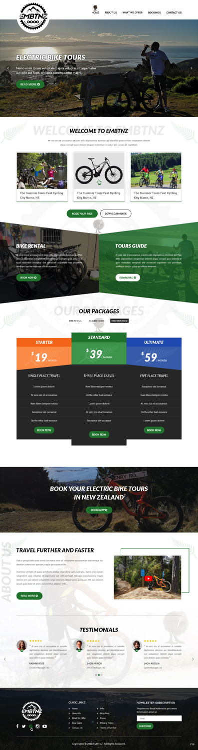 Web Design by pb for Electric Mountain Bike Tours NZ | Design #19342405