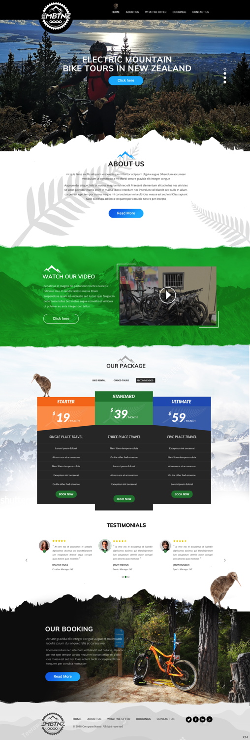 Web Design by pb for Electric Mountain Bike Tours NZ | Design #19348642