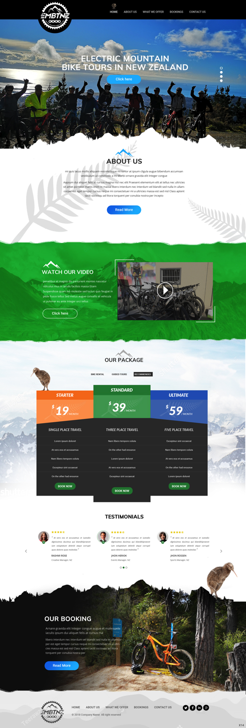 Web Design by pb for Electric Mountain Bike Tours NZ | Design #19352031